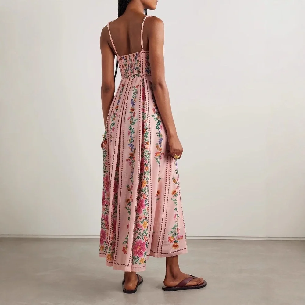 Zimmermann Pink Floral Embroidered Maxi Dress - Picture 2 of 6